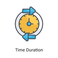 Time Duration  Filled Outline Vector Icon Design illustration on White background. EPS 10 File