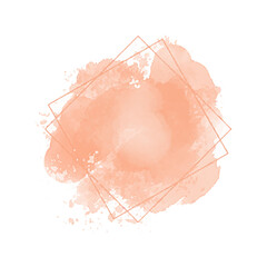 Watercolor splash with golden luxury geometric frames, luxury gold frames, or borders for wedding invitations and wedding cards