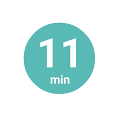 white eleven minute time icon png