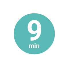 white nine minute time icon png