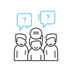 trivia game line icon, outline symbol, vector illustration, concept sign