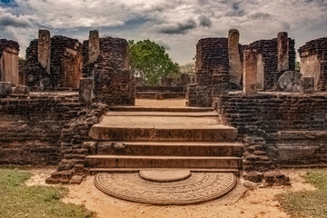 Fototapeta premium Ancient Royal Court Ruins in Polonnaruwa, Sri Lanka