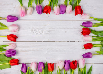 Tulips on table