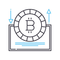 transaction fee line icon, outline symbol, vector illustration, concept sign