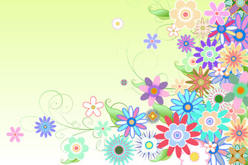 Digitally generated girly floral design