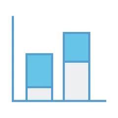 Stickers pour porte Buffet, Bar Image générée numériquement du graphique à barres bleu