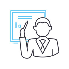 training line icon, outline symbol, vector illustration, concept sign