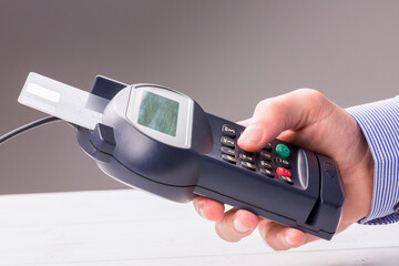 Man paying with credit card