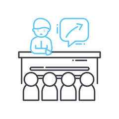 training line icon, outline symbol, vector illustration, concept sign