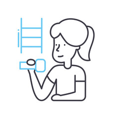 trainer line icon, outline symbol, vector illustration, concept sign