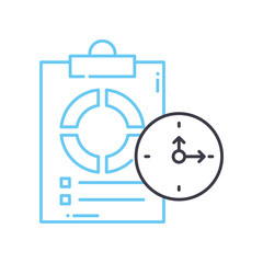 training process plan line icon, outline symbol, vector illustration, concept sign