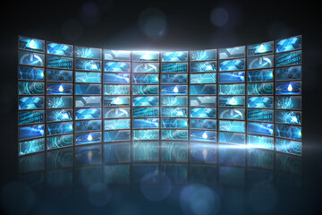 Screen collage showing computing images