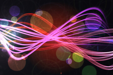 Curved laser light design in pink