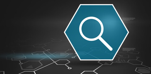 Digital background with magnifying lens