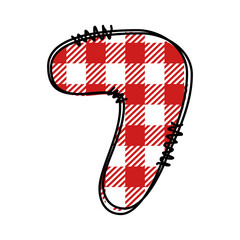 Plaid numbe 7, Number Seven buffalo Plaid digit