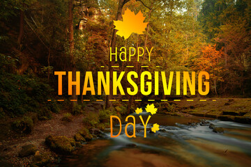 Digitally composite image of Thanksgiving text