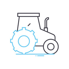 tracter line icon, outline symbol, vector illustration, concept sign