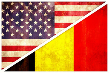 Belgische en Amerikaanse vlaggen