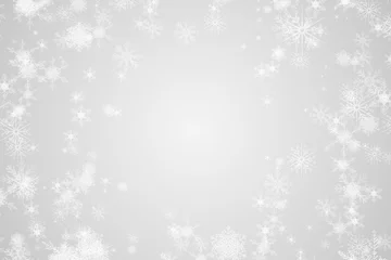 Fotobehang White snowflake design on grey © vectorfusionart