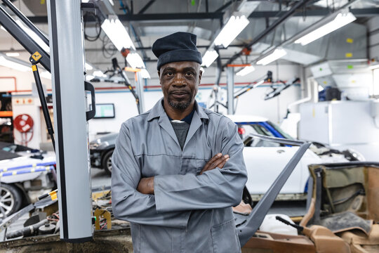 Portrait of an African American mechanic man