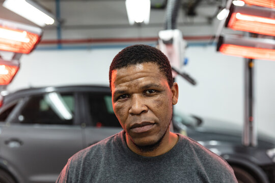 Portrait of an African American mechanic man