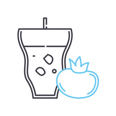 tomato line icon, outline symbol, vector illustration, concept sign