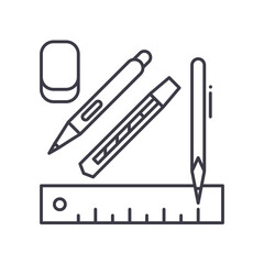 tools line icon, outline symbol, vector illustration, concept sign