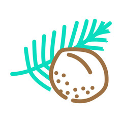 Fototapeta premium coconut palm leaf color icon vector. coconut palm leaf sign. isolated symbol illustration