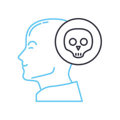 toxic prosonality line icon, outline symbol, vector illustration, concept sign