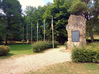 Das Europadenkmal bei Ouren im Dreiländereck Belgien, Luxemburg, Deutschland. 