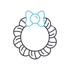wreath line icon, outline symbol, vector illustration, concept sign