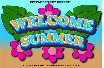 WELCOME SUMMER_editable text effect 3d emboss_style design