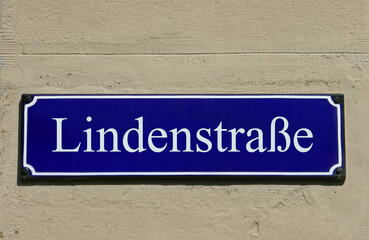 Emailleschild Lindenstraße