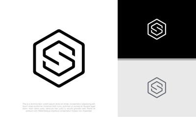 Initials S logo design. Initial Letter Logo. Innovative high tech logo template.