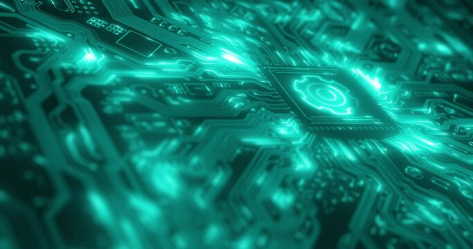 Futuristic cyber security system or software in information technology with blue neon dark cyberpunk, security or scifi background. Network, cloud computing or future of IT, ai and digital coding