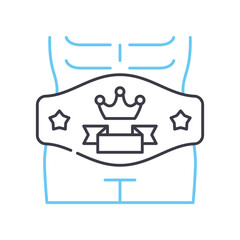 wrestling belts line icon, outline symbol, vector illustration, concept sign