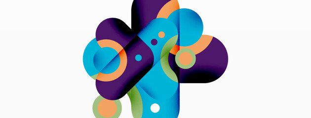 Creative geometric wallpaper. Minimal bubble arrow and circle abstract background. Techno business template for wallpaper, banner, background or landing