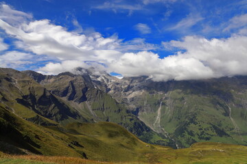 Fototapeta na wymiar High Tauern National Park. Austria. Grosglockner Mountain and Pasterze glacier.