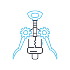 wine opener line icon, outline symbol, vector illustration, concept sign