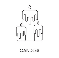 Linear vector icon of a beeswax candle, a product of beekeeping. - obrazy, fototapety, plakaty
