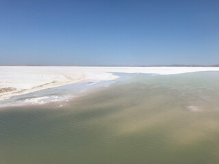 Salt Lake. The water level has decreased due to global warming. Turkey