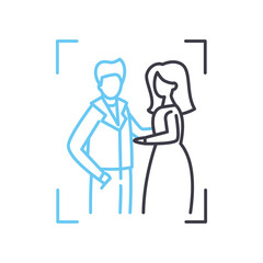 wedding photography line icon, outline symbol, vector illustration, concept sign