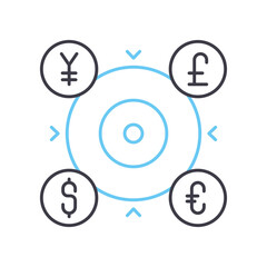 exchange currency line icon, outline symbol, vector illustration, concept sign