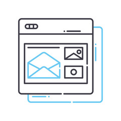 website mail line icon, outline symbol, vector illustration, concept sign