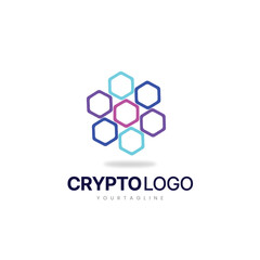 Crypto logo - digital currency logo - blockchain technology logo