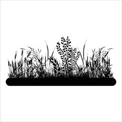 cute grass silhouette illustration