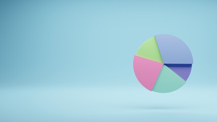 Fototapeta premium Colorful steps infographic 3d rendered, Five section 3D Infographic geometric Chart.