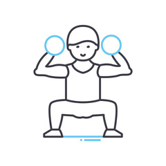 weightlifting line icon, outline symbol, vector illustration, concept sign