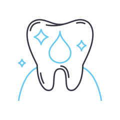 whitening line icon, outline symbol, vector illustration, concept sign