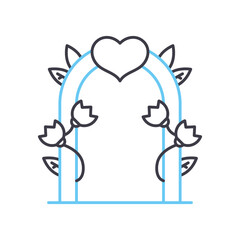 wedding arch line icon, outline symbol, vector illustration, concept sign
